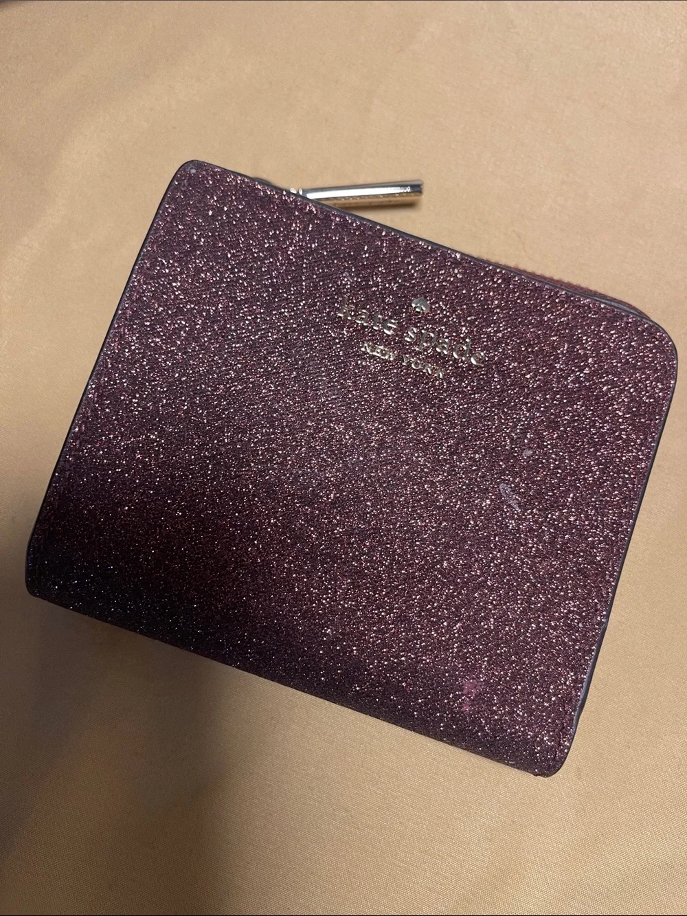 Kate Spade Sparkle Crossbody Bag in Deep Burgundy W/Matching Wallet
